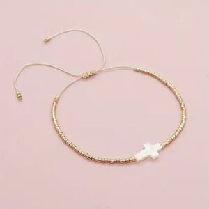 Boho beaded cross bracelet M988